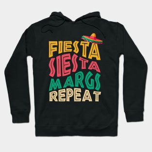 Fiesta Siesta Margs Repeat Cinco de Mayo Bachelorette Party Hoodie